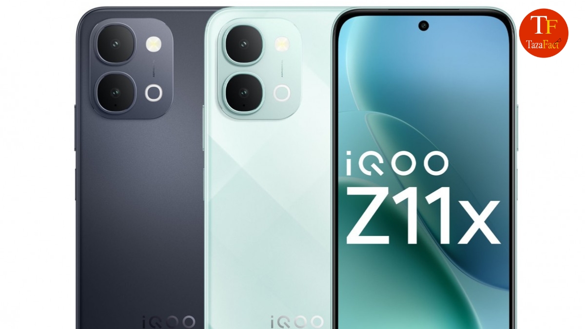 iQOO Z11x 5G smartphone official render showing front display and rear camera design